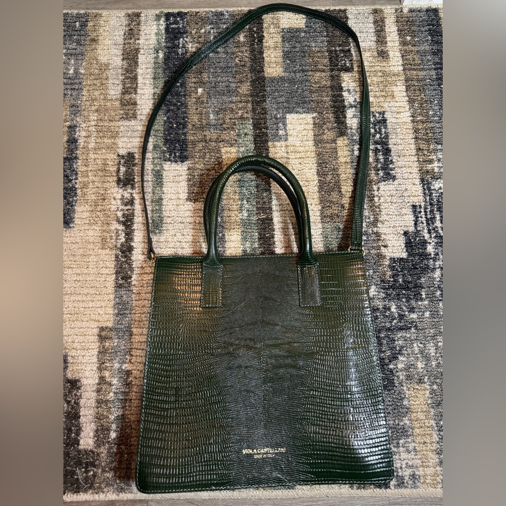 Viola Castellani Black Leather Tote Bag